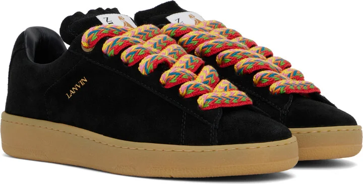 Lanvin Black Suede Curb Lite Sneakers - Image 4