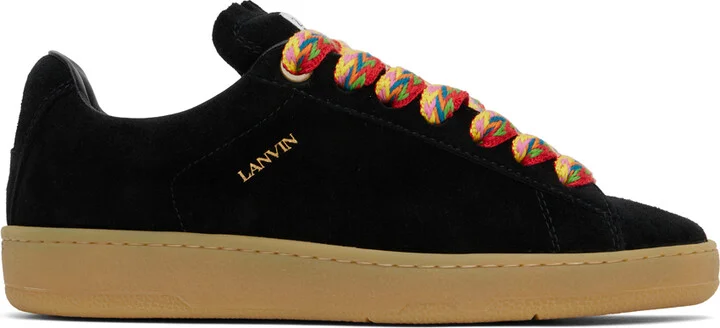 Lanvin Black Suede Curb Lite Sneakers