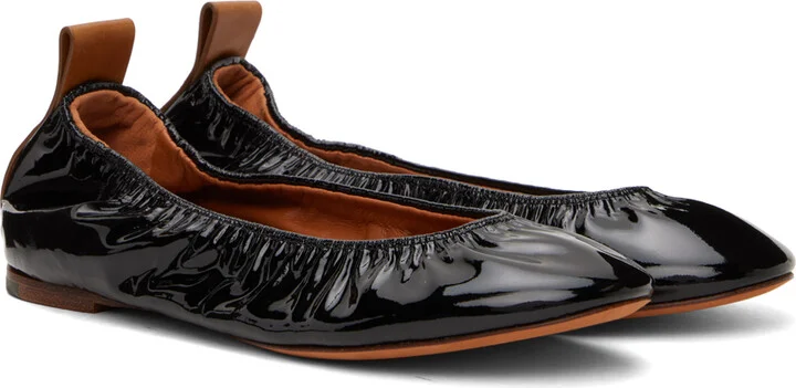 Lanvin Black 'The Ballerina Flat' Patent Leather Ballerina Flats - Image 4