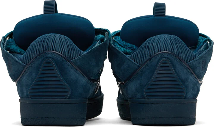 Lanvin Blue Curb Leather Sneakers - Image 2