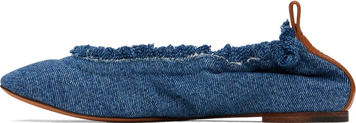 Lanvin Blue Denim Ballerina Flats - Image 3