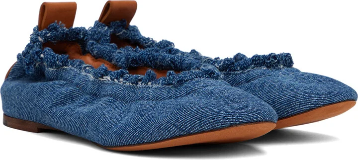 Lanvin Blue Denim Ballerina Flats - Image 4