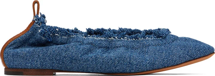 Lanvin Blue Denim Ballerina Flats