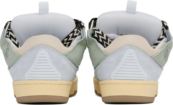 Lanvin Blue & Green Leather Curb Sneakers - Image 2