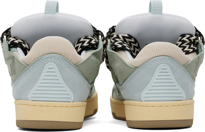 Lanvin Blue & Green Leather Curb Sneakers - Image 2