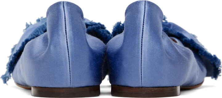 Lanvin Blue Satin Bow Ballerina Flats - Image 2