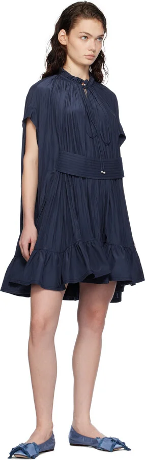 Lanvin Blue Satin Bow Ballerina Flats - Image 5