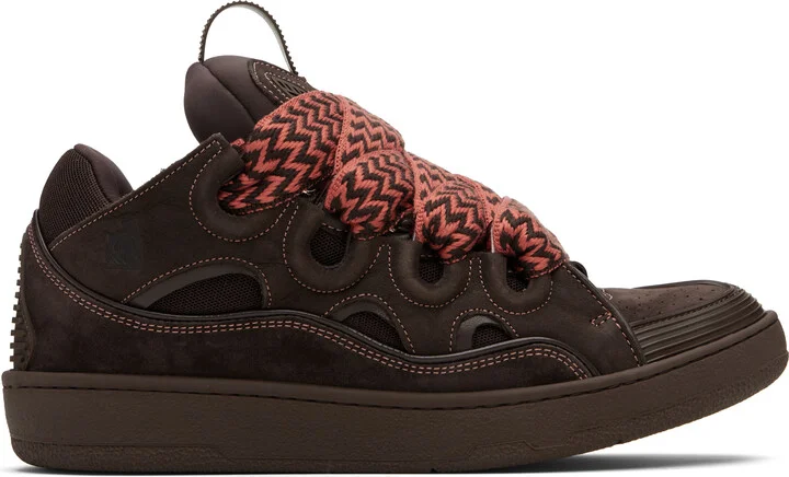 Lanvin Brown Curb Leather Sneakers