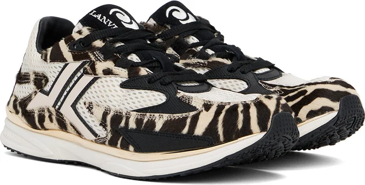Lanvin Brown & Off-White Meteor Sneakers - Image 4
