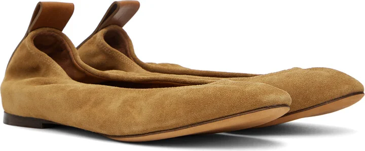 Lanvin Brown Suede Ballerina Flats - Image 4