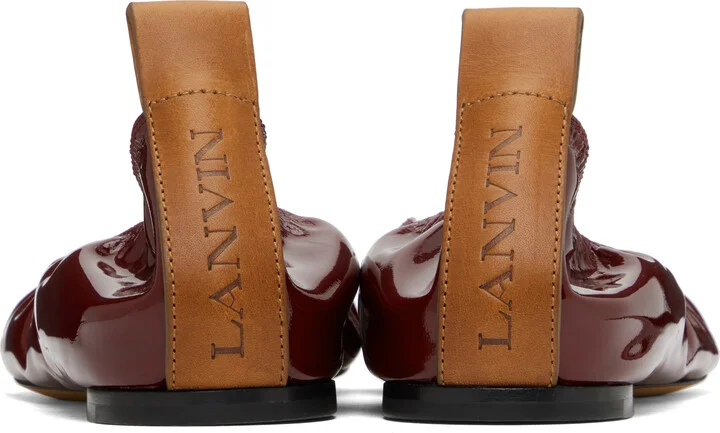 Lanvin Burgundy Patent Leather Ballerina Flats - Image 2