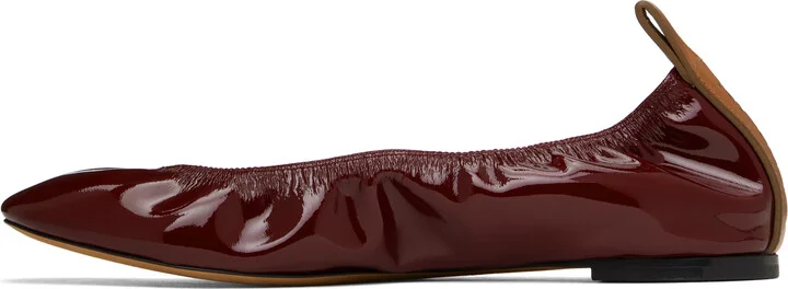 Lanvin Burgundy Patent Leather Ballerina Flats - Image 3