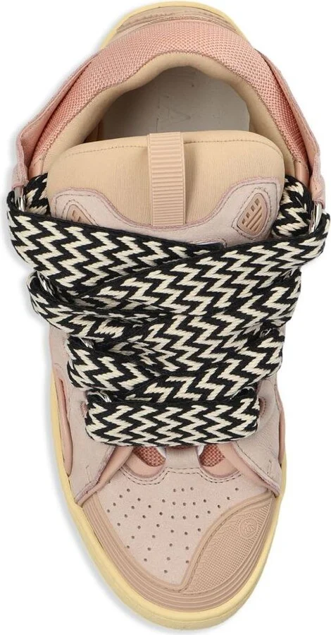Lanvin Calf Leather Sneakers In Grey With Multicolor Laces - Image 5