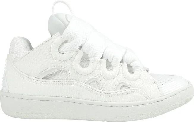 Lanvin Curb Herringtone Bone Laced Sneakers