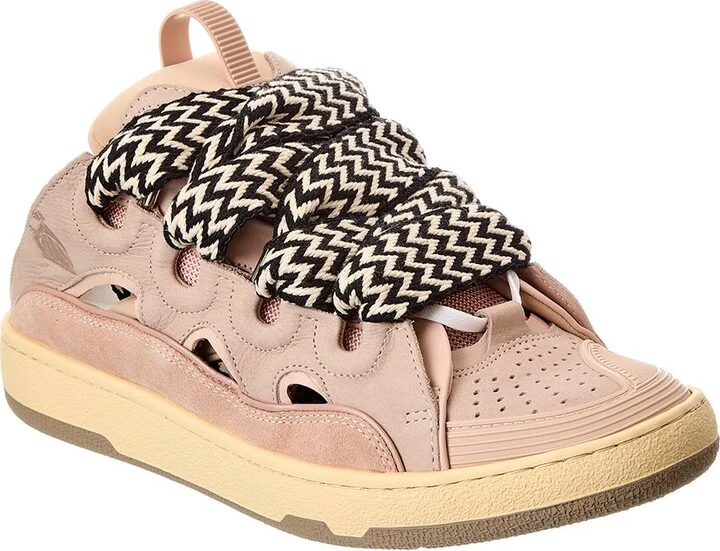 Lanvin Curb Leather & Mesh Mule Sneaker