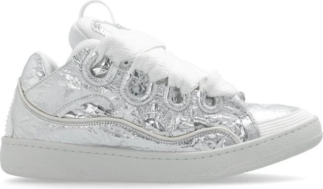 Lanvin Curb Metallic Lace-Up Sneakers
