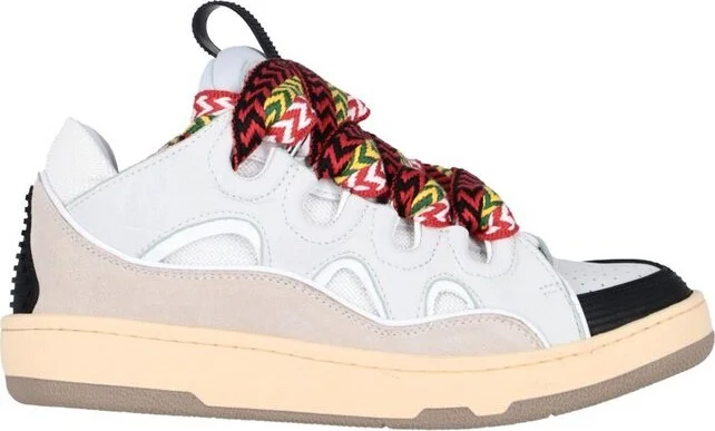 Lanvin Curb Panelled Lace-Up Sneakers