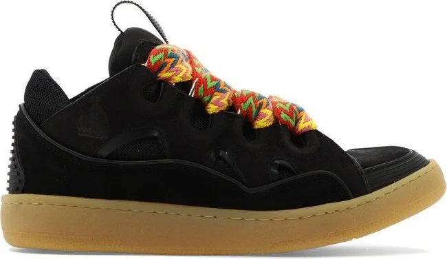 Lanvin Curb Panelled Lace-Up Sneakers