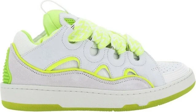 Lanvin Curb Panelled Lace-Up Sneakers