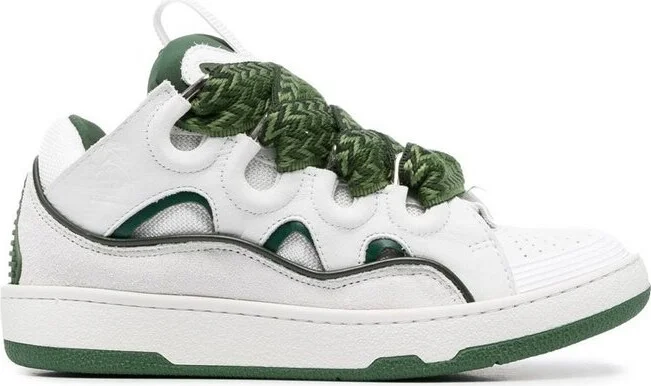 Lanvin Curb Panelled Lace-Up Sneakers
