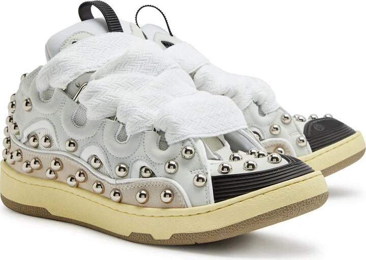 Lanvin Curb Panelled Stud Mesh Sneakers - Image 2