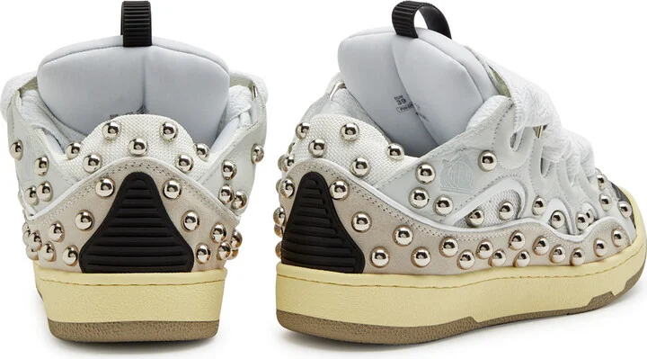 Lanvin Curb Panelled Stud Mesh Sneakers - Image 3