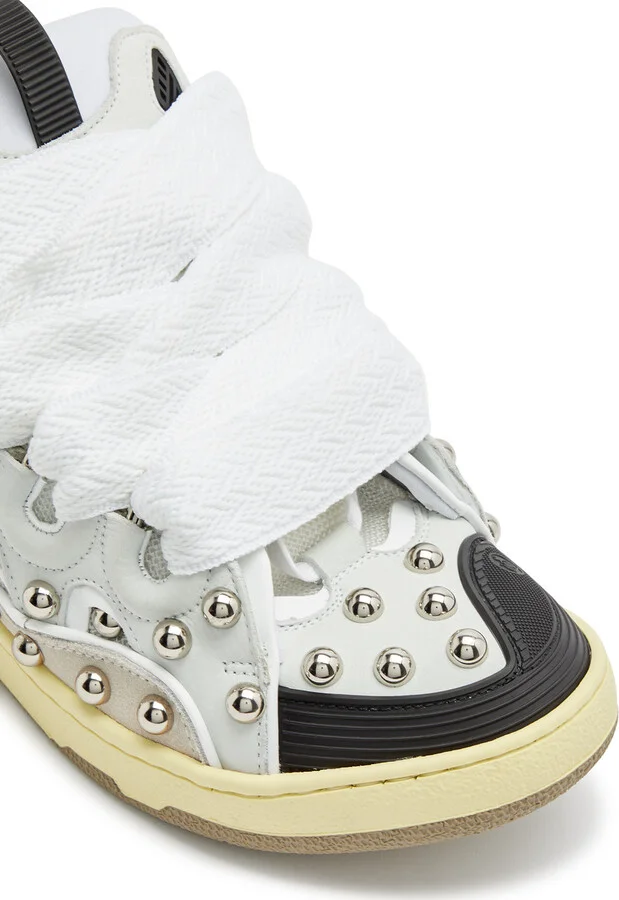 Lanvin Curb Panelled Stud Mesh Sneakers - Image 4