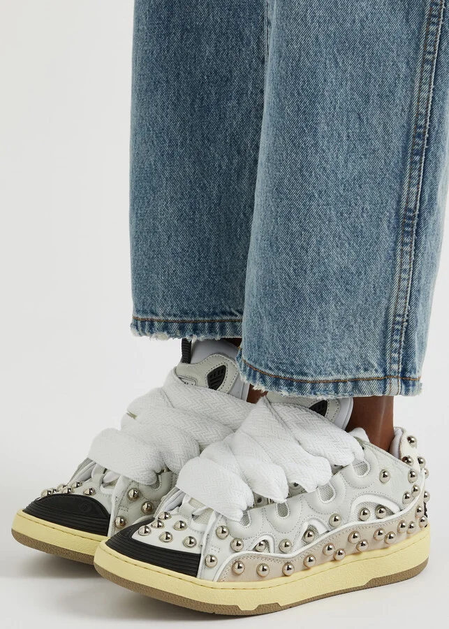 Lanvin Curb Panelled Stud Mesh Sneakers - Image 5