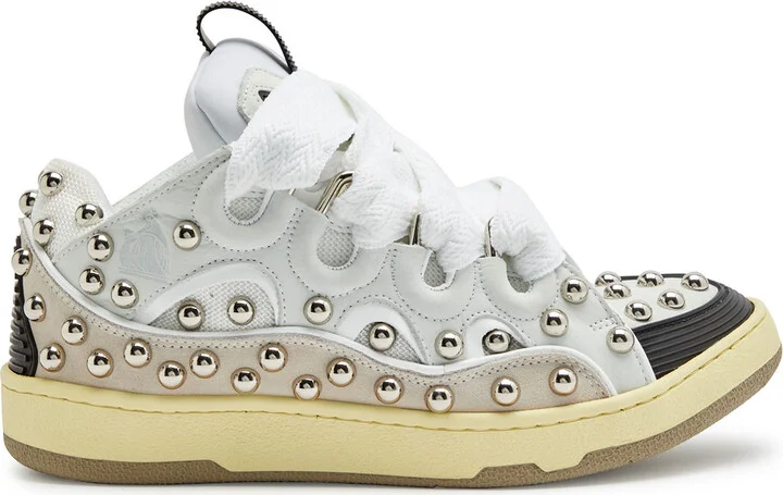 Lanvin Curb Panelled Stud Mesh Sneakers