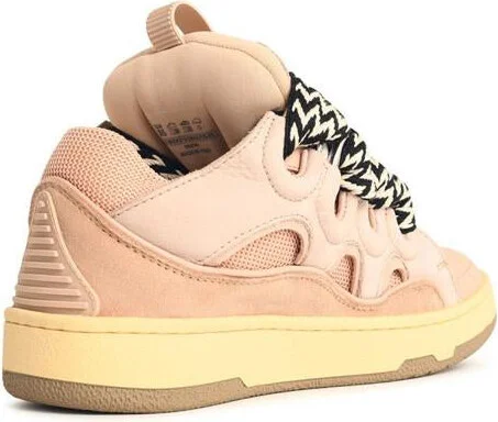 Lanvin 'Curb' Pink Leather Blend Sneakers - Image 3