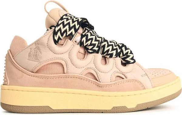 Lanvin 'Curb' Pink Leather Blend Sneakers