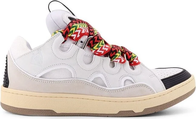 Lanvin Curb Round Toe Lace-Up Sneakers