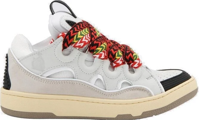 Lanvin Curb Round Toe Lace-Up Sneakers