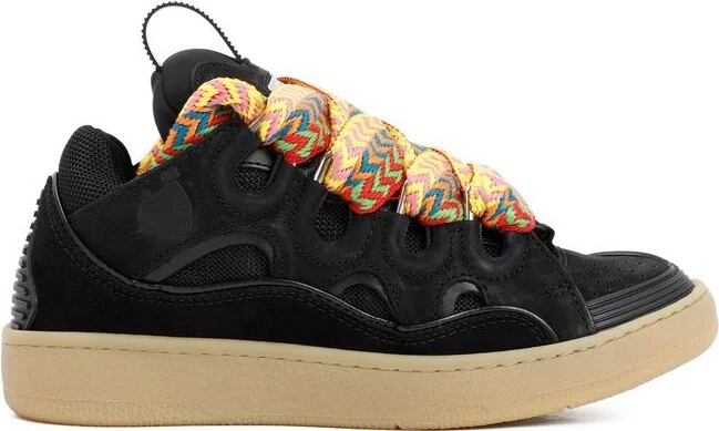 Lanvin Curb Round Toe Lace-Up Sneakers