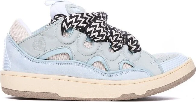 Lanvin Curb Round Toe Lace-Up Sneakers
