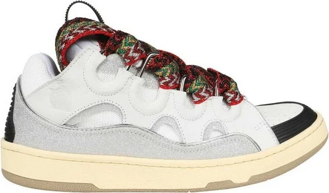 Lanvin Curb Round-Toe Lace-Up Sneakers