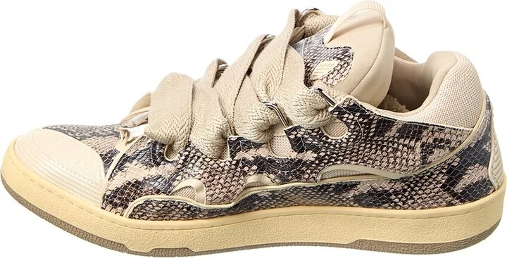 Lanvin Curb Snake-Embossed Leather Sneaker - Image 2