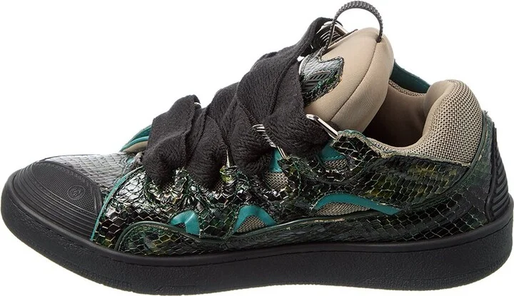 Lanvin Curb Snake-Embossed Leather Sneaker - Image 2