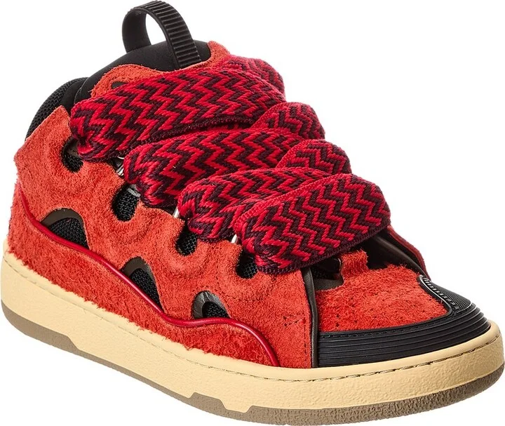 Lanvin Curb Suede & Mesh Sneaker