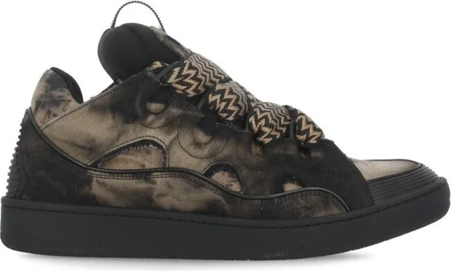 Lanvin Curb Washed Denim Sneakers