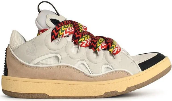 Lanvin 'Curb' White Leather Blend Sneakers