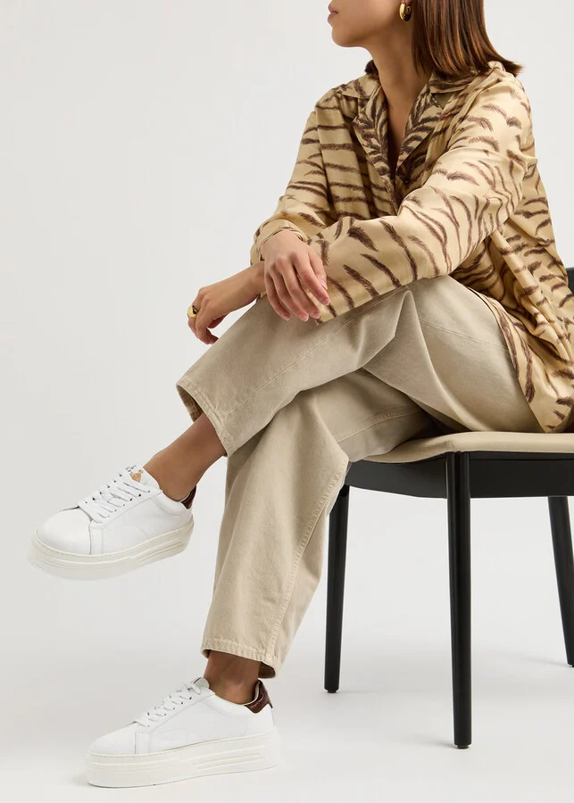 Lanvin DDB0 Flatform Leather Sneakers - Image 5