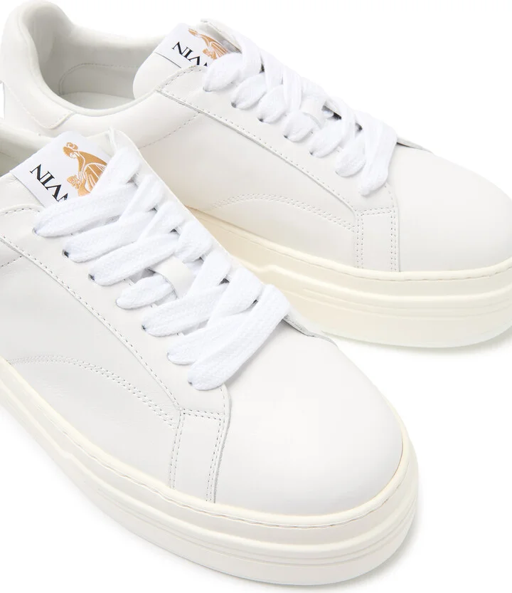 Lanvin DDB0 Leather Flatform Sneakers - Image 3