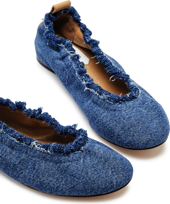 Lanvin Denim Ballet Flats - Image 3