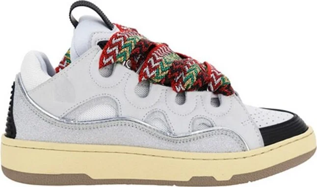 Lanvin Glitter Woven Lace-Up Sneakers