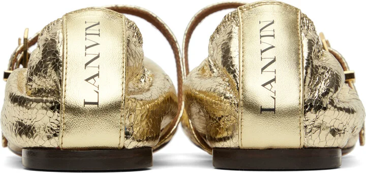 Lanvin Gold Mary Jane Ballerina Flats - Image 2