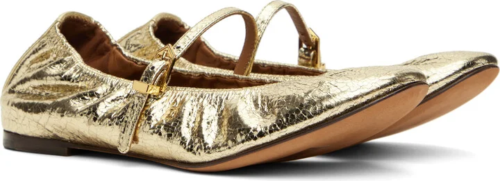 Lanvin Gold Mary Jane Ballerina Flats - Image 4