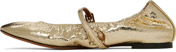 Lanvin Gold Mary Jane Ballerina Flats - Image 3
