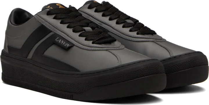 Lanvin Gray & Black 'Cash by Lanvin' Sneakers - Image 4