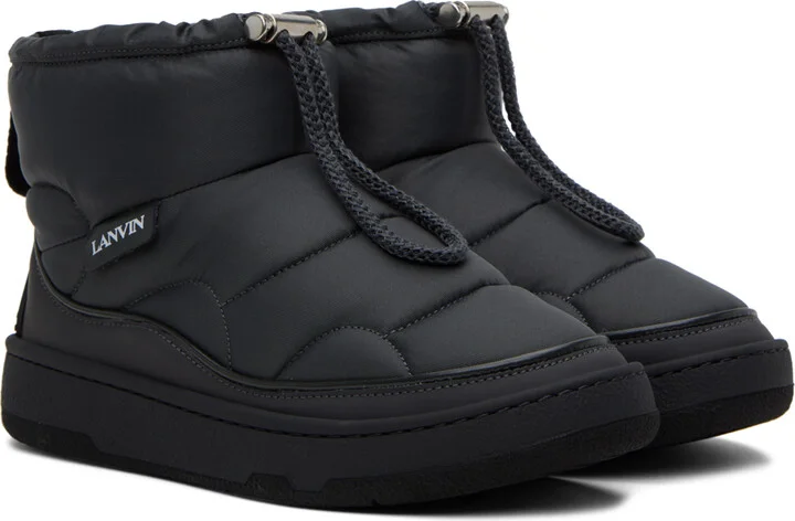 Lanvin Gray Curb Snow Boots - Image 4